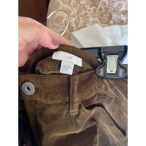 J. Jill Preppy Old Money Corduroy Pants Dark Brown Straight Leg 10 - Picture 4 of 4